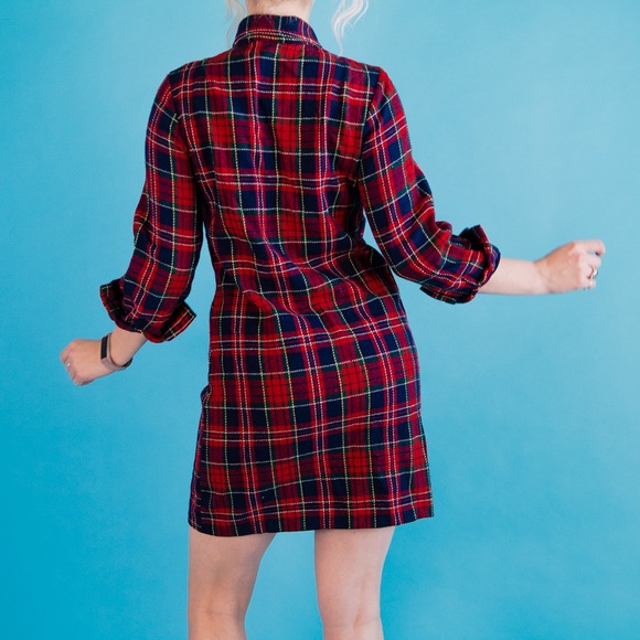 Vintage Plaid Cracker Barrel Mod Shift Dress - Picture 11 of 11